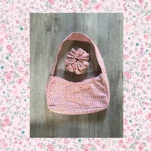 Handmade🌸pink floral dainty shoulder bag